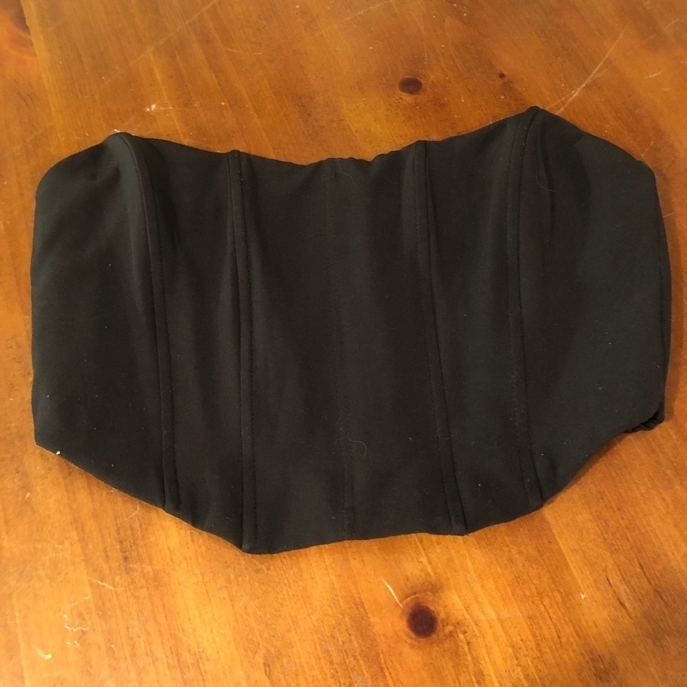 White Fox black bralette with zipper up the back, size small, new or like new
